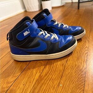 Nike Kids Black and Blue High-Top Sneakers